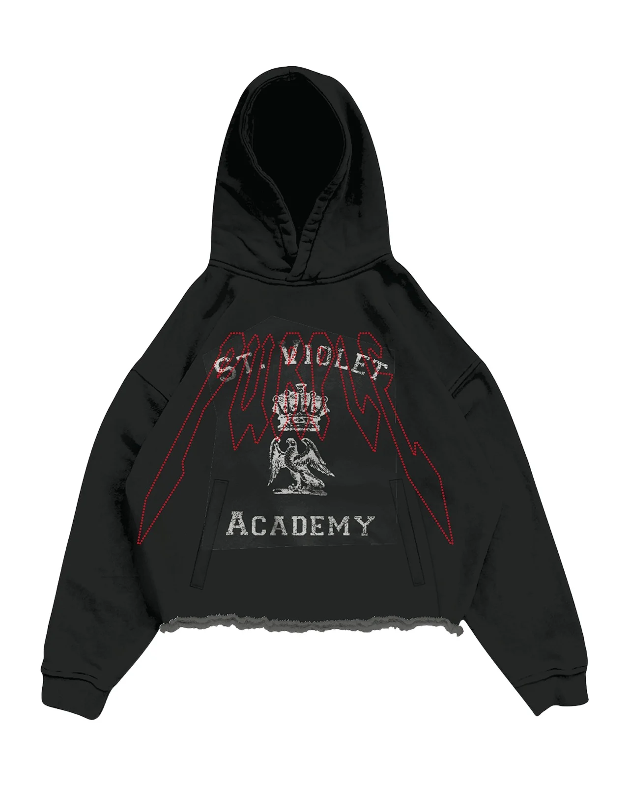 Embellished Graphic Cotton Fleece Oversized Hoodie Embellished Graphic Cotton Fleece Oversized Hoodie