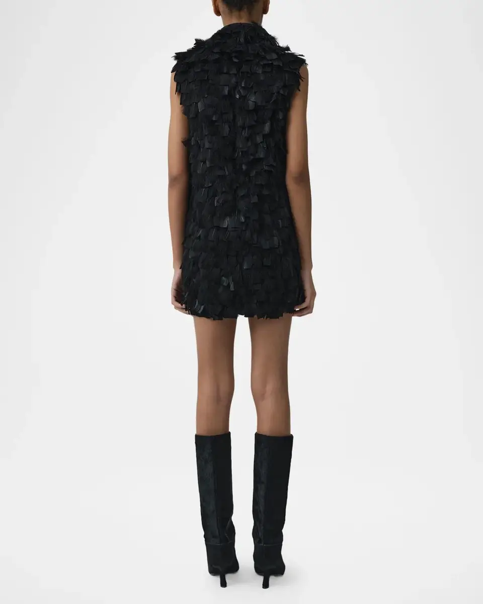 Simkhai Faux-Feather Shift Mini Dress | Thumbnail 3 Simkhai Faux-Feather Shift Mini Dress | Thumbnail 3
