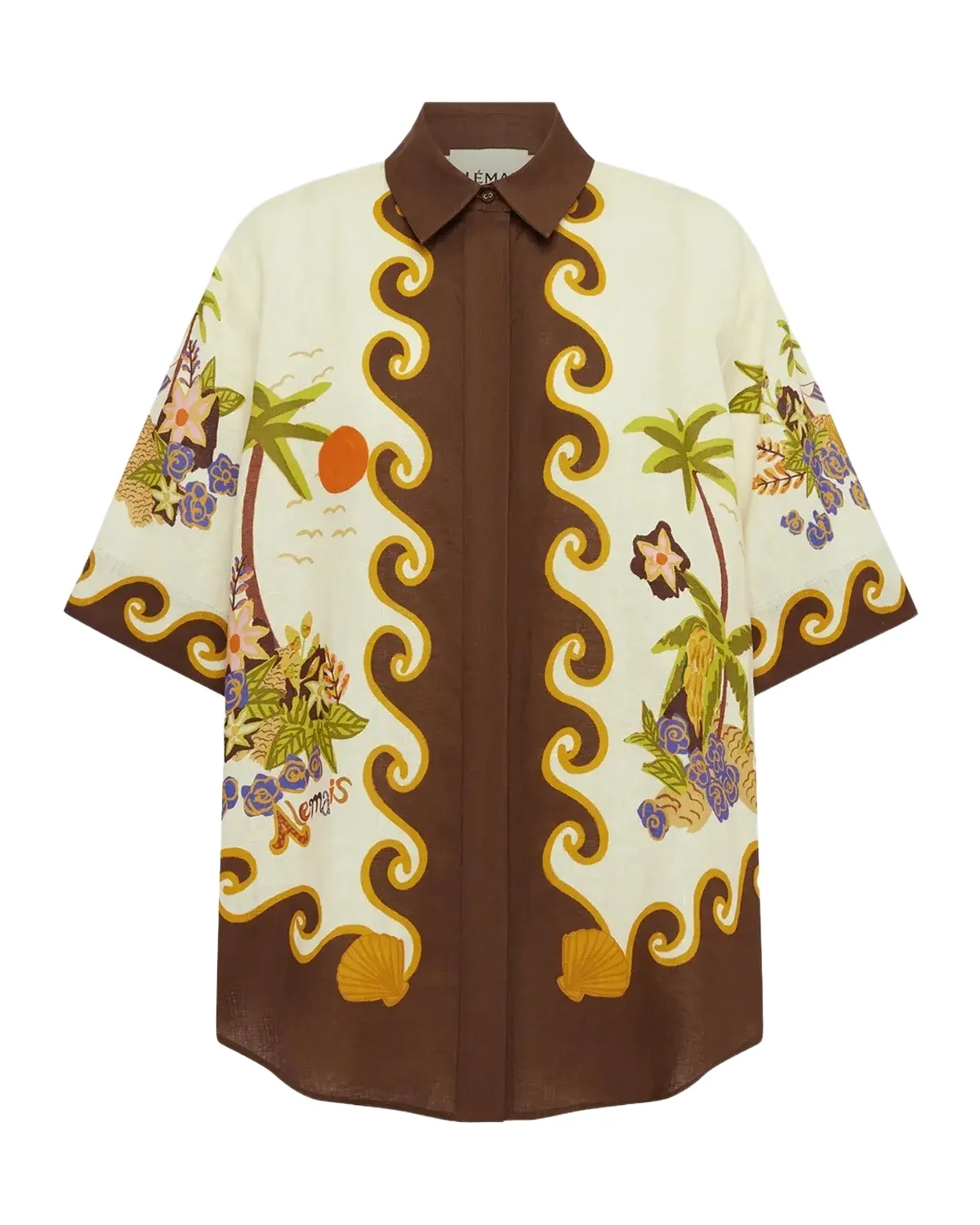 ALÉMAIS Island Cove Button-Front Linen Shirt
