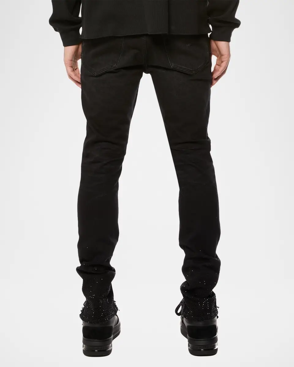 PURPLE High Contrast Bling Skinny Jeans | Thumbnail 2