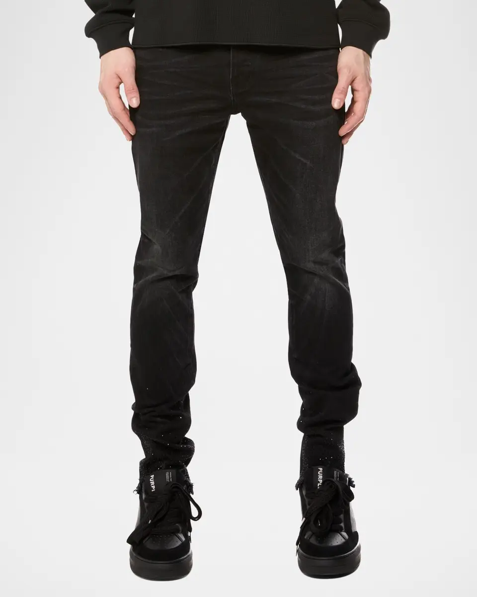 PURPLE High Contrast Bling Skinny Jeans | Thumbnail 3