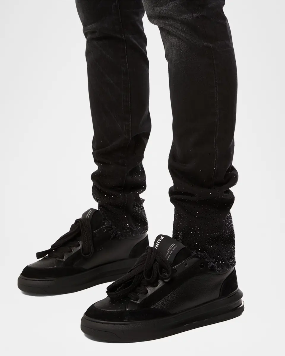 PURPLE High Contrast Bling Skinny Jeans | Thumbnail 4