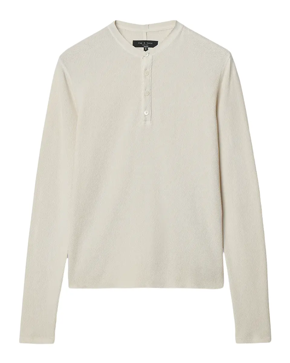 rag & bone Waffle-Knit Cotton Henley | Thumbnail 2 rag & bone Waffle-Knit Cotton Henley | Thumbnail 2