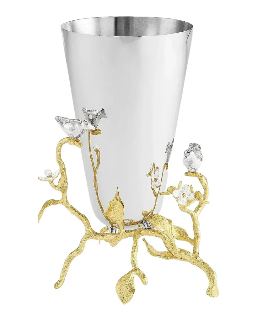 Michael Aram Lovebirds Silver & Gold Small Vase