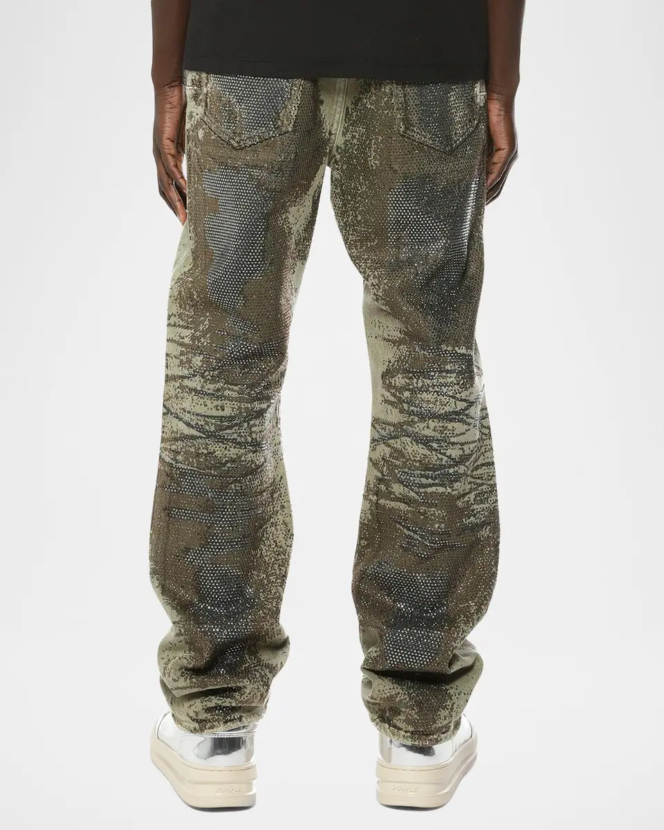 PURPLE Men's Trompe L Oeil Crystal Denim Jeans | Thumbnail 2 PURPLE Men's Trompe L Oeil Crystal Denim Jeans | Thumbnail 2