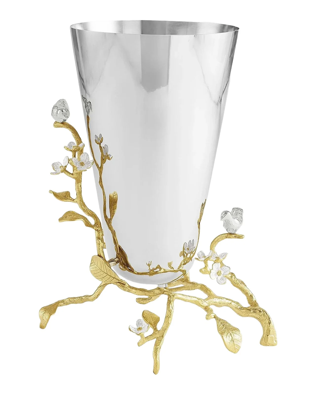 Michael Aram Lovebirds Silver & Gold Medium Vase