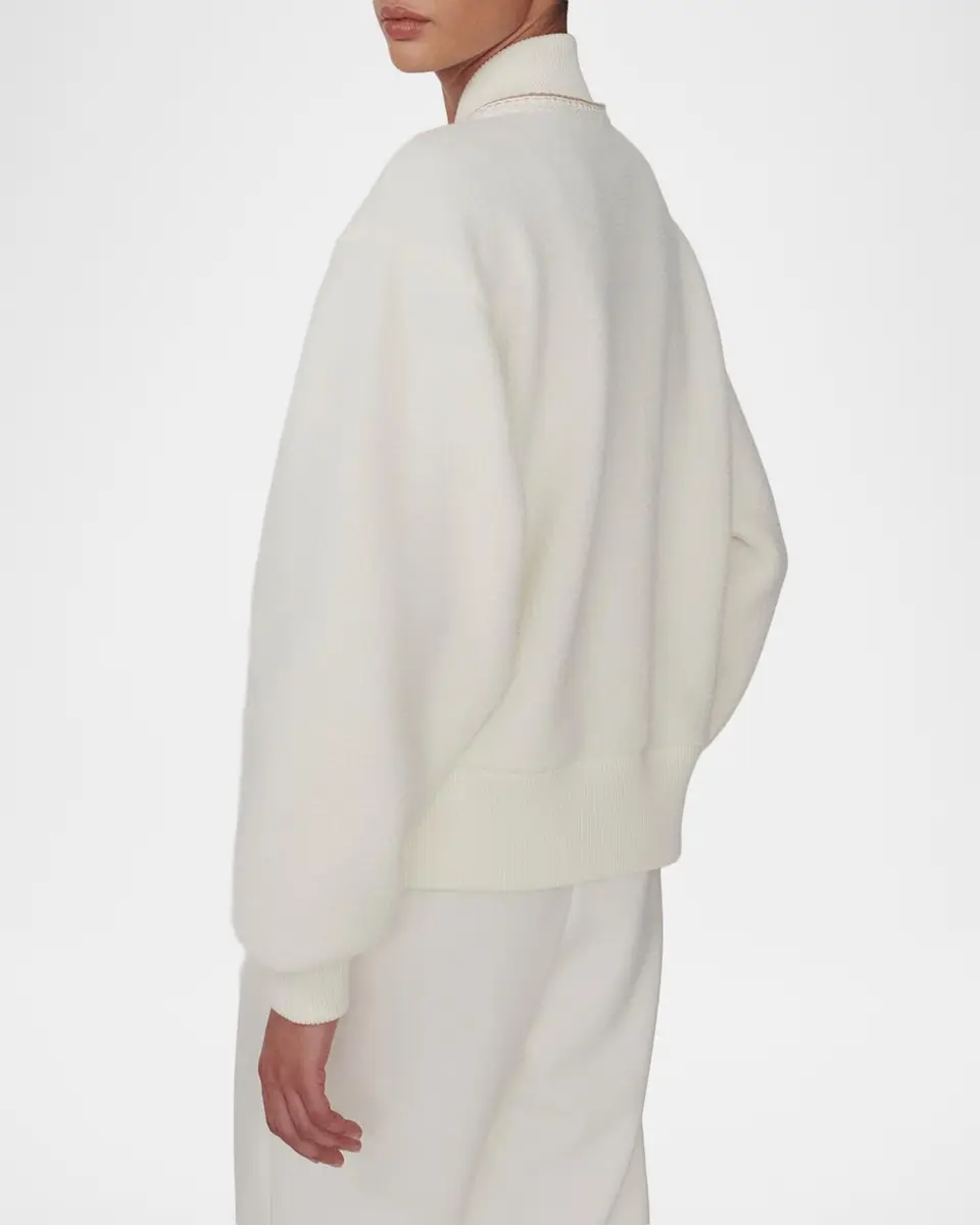 Varley Klaudia Contrast-Trim Borg Fleece Jacket | Thumbnail 3