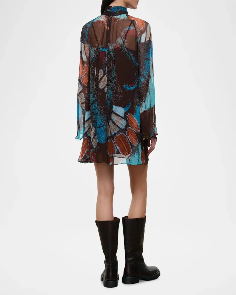 Staud Esther Butterfly High-Neck Mini Dress | Thumbnail 3 Staud Esther Butterfly High-Neck Mini Dress | Thumbnail 3