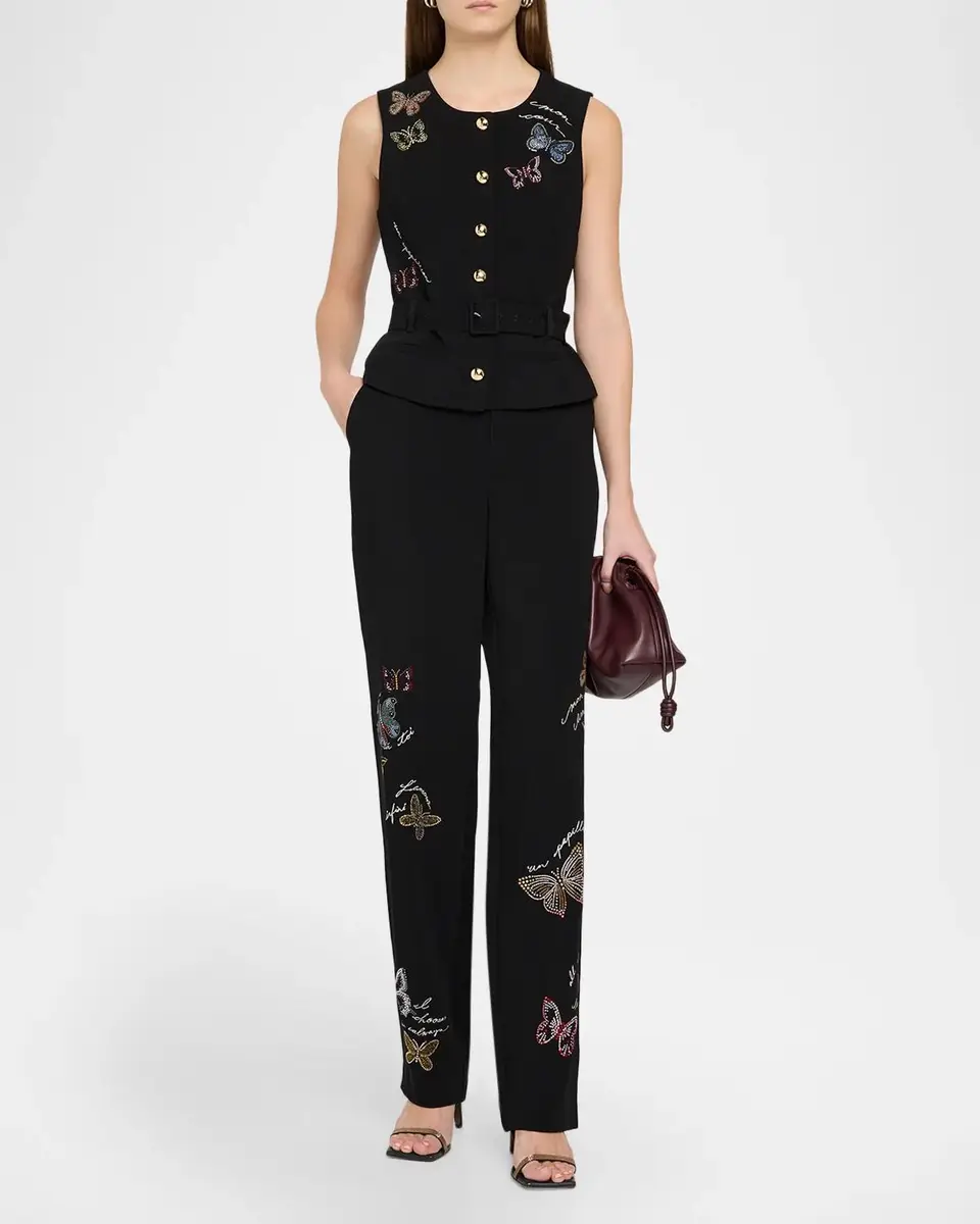 Cinq à Sept Heatset Butterfly Belted Waistcoat | Thumbnail 2 Cinq à Sept Heatset Butterfly Belted Waistcoat | Thumbnail 2