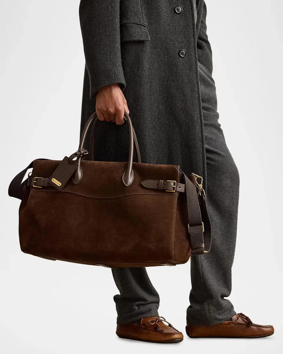 Ralph Lauren Purple Label Men's Bedford Calf-Suede Duffel | Thumbnail 2