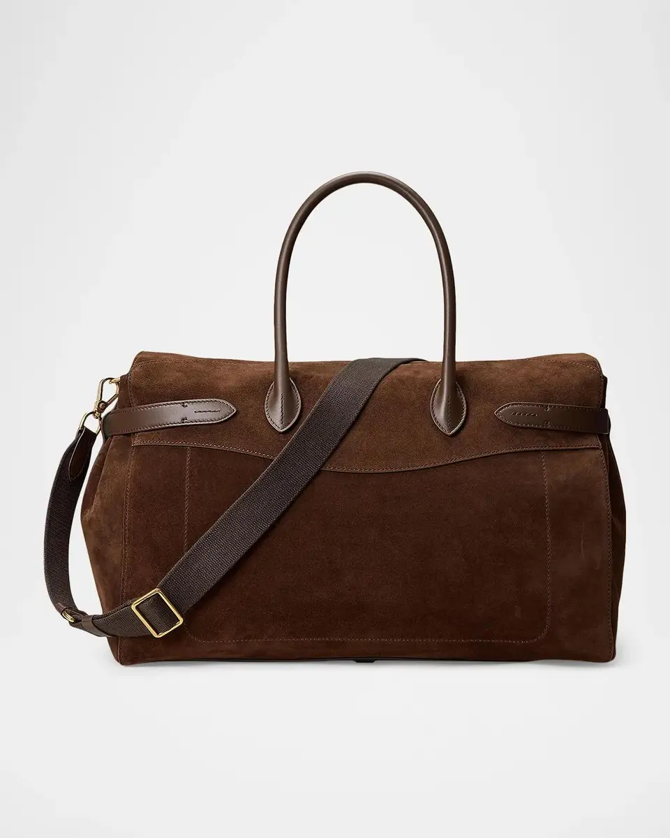 Ralph Lauren Purple Label Men's Bedford Calf-Suede Duffel | Thumbnail 6