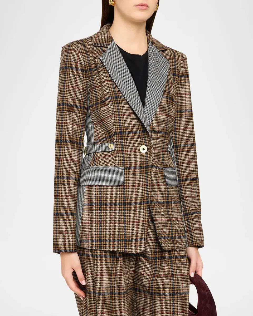 Ramy Brook Bianca Combo Plaid Blazer | Thumbnail 4