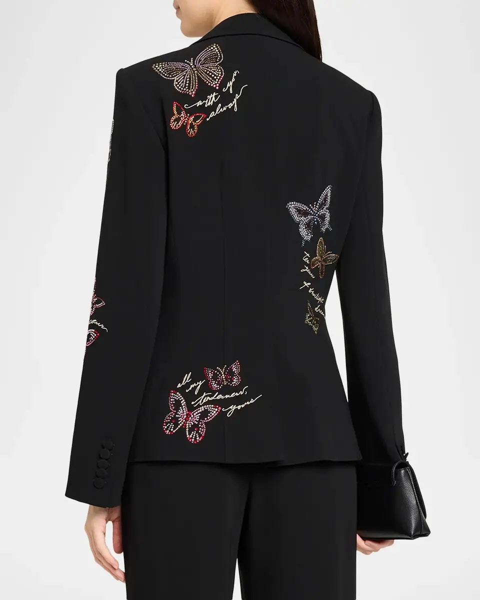 Cinq à Sept Heatset Butterfly Single-Breasted Blazer | Thumbnail 3 Cinq à Sept Heatset Butterfly Single-Breasted Blazer | Thumbnail 3