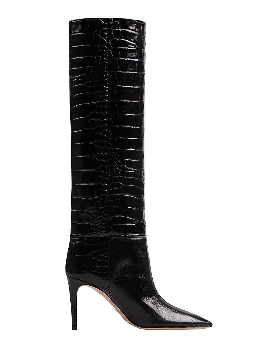 Paris Texas 85mm Mock-Croc Stiletto Knee Boots | Thumbnail 2 Paris Texas 85mm Mock-Croc Stiletto Knee Boots | Thumbnail 2