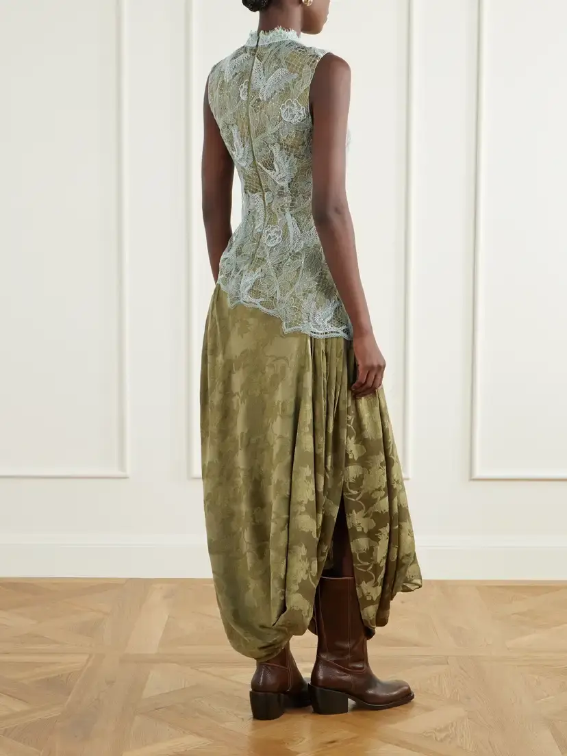 ALÉMAIS Winfred Layered Lace-trimmed Floral-jacquard Maxi Dress | Thumbnail 3 ALÉMAIS Winfred Layered Lace-trimmed Floral-jacquard Maxi Dress | Thumbnail 3