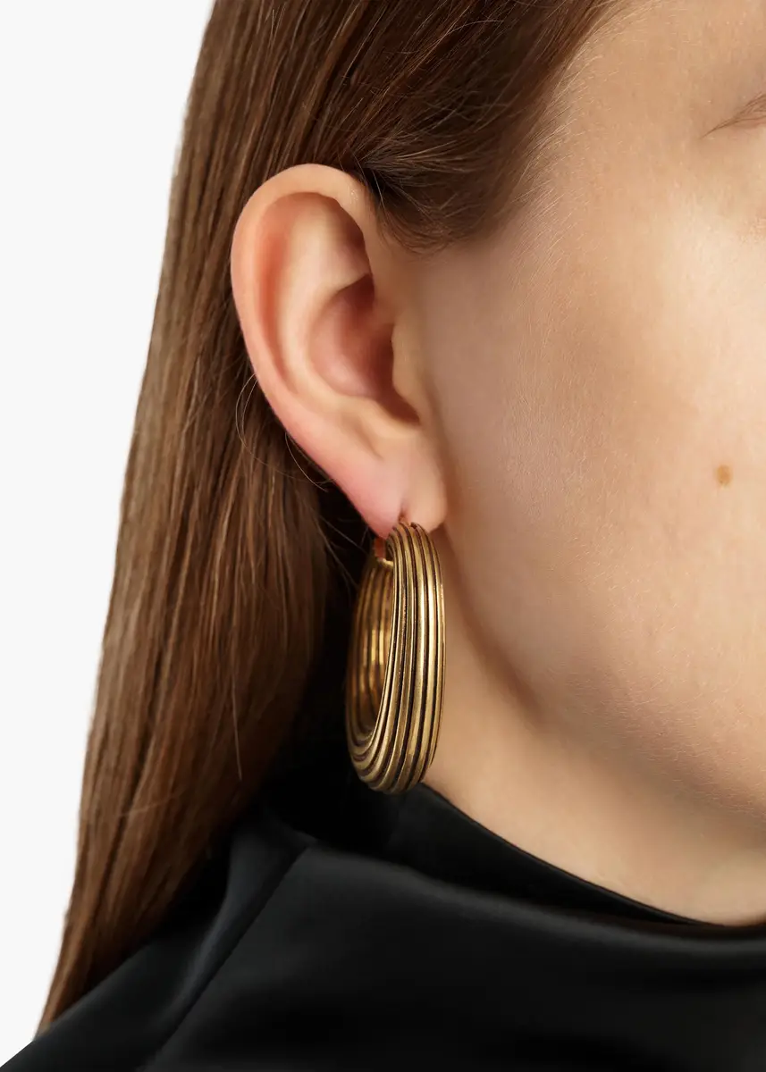 Khaite Santa Fe Hoop Earrings In | Thumbnail 2 Khaite Santa Fe Hoop Earrings In | Thumbnail 2