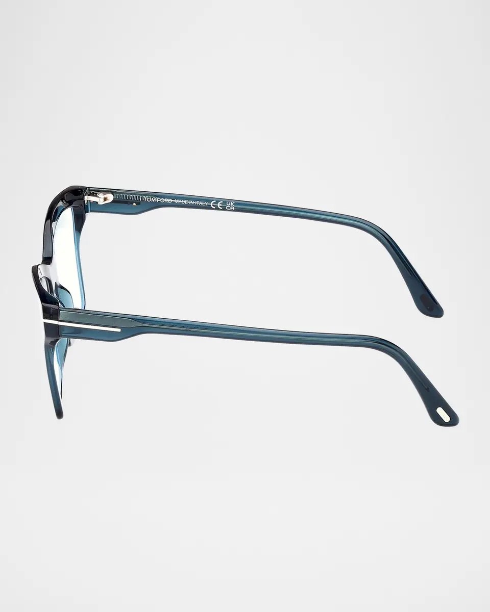 Tom Ford Men's Acetate Square Blue-Block Frames | Thumbnail 4