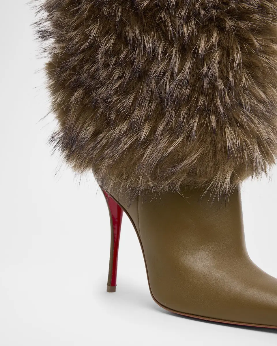 Christian Louboutin 100mm Yangzee Faux Fur Leather Knee-High Boots | Thumbnail 3 Christian Louboutin 100mm Yangzee Faux Fur Leather Knee-High Boots | Thumbnail 3