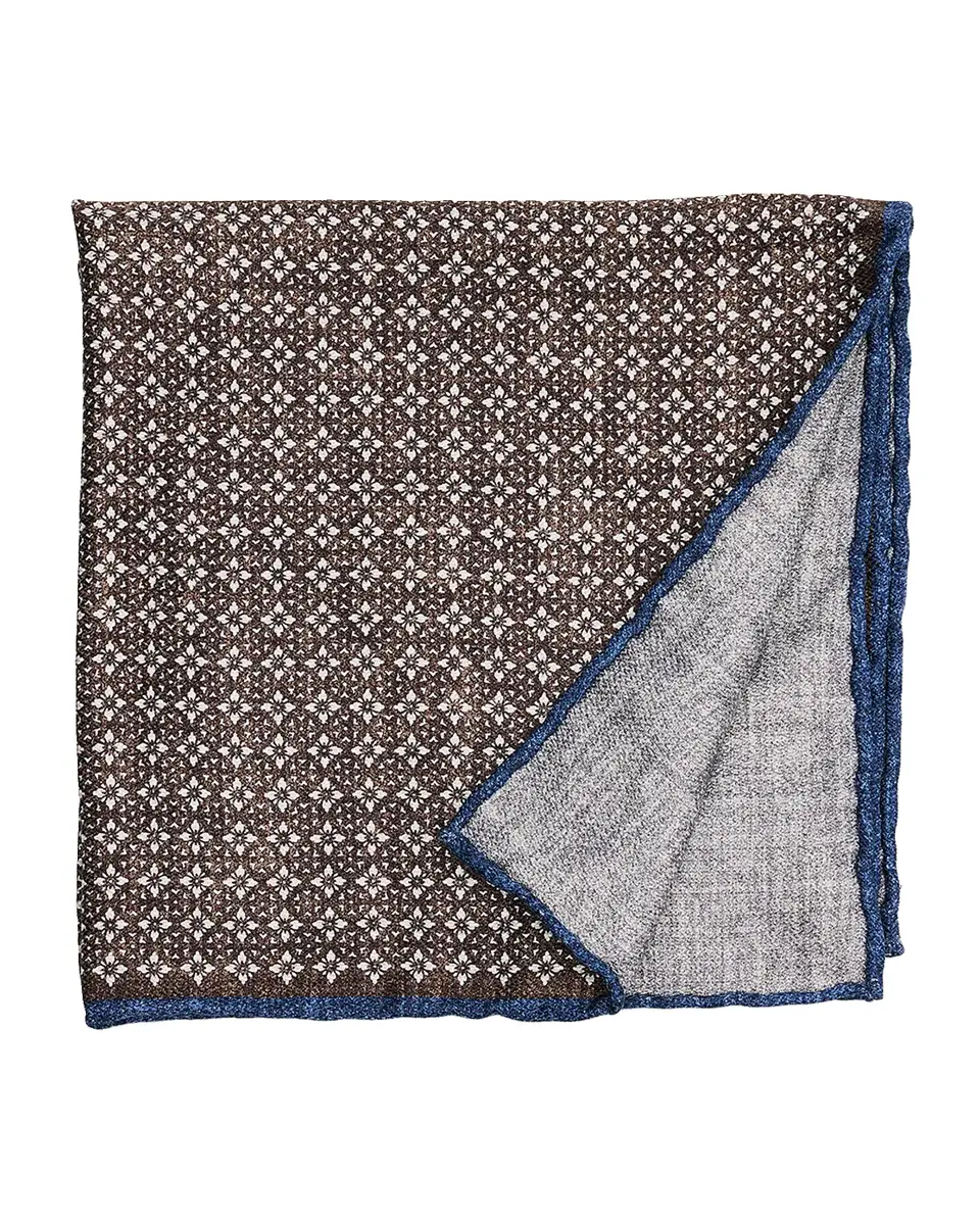 Brunello Cucinelli Men's Double-Face Silk Pocket Square | Thumbnail 2 Brunello Cucinelli Men's Double-Face Silk Pocket Square | Thumbnail 2