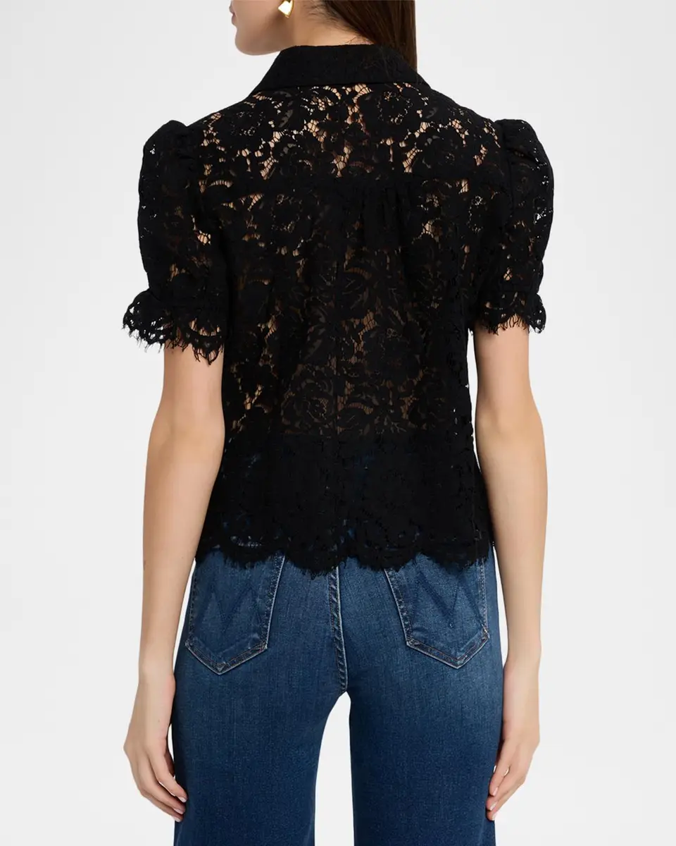 Generation Love Mina Lace Puff-Sleeve Shirt | Thumbnail 3