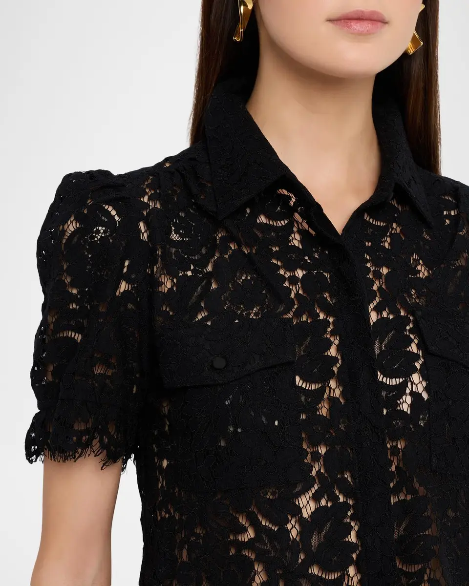 Generation Love Mina Lace Puff-Sleeve Shirt | Thumbnail 5