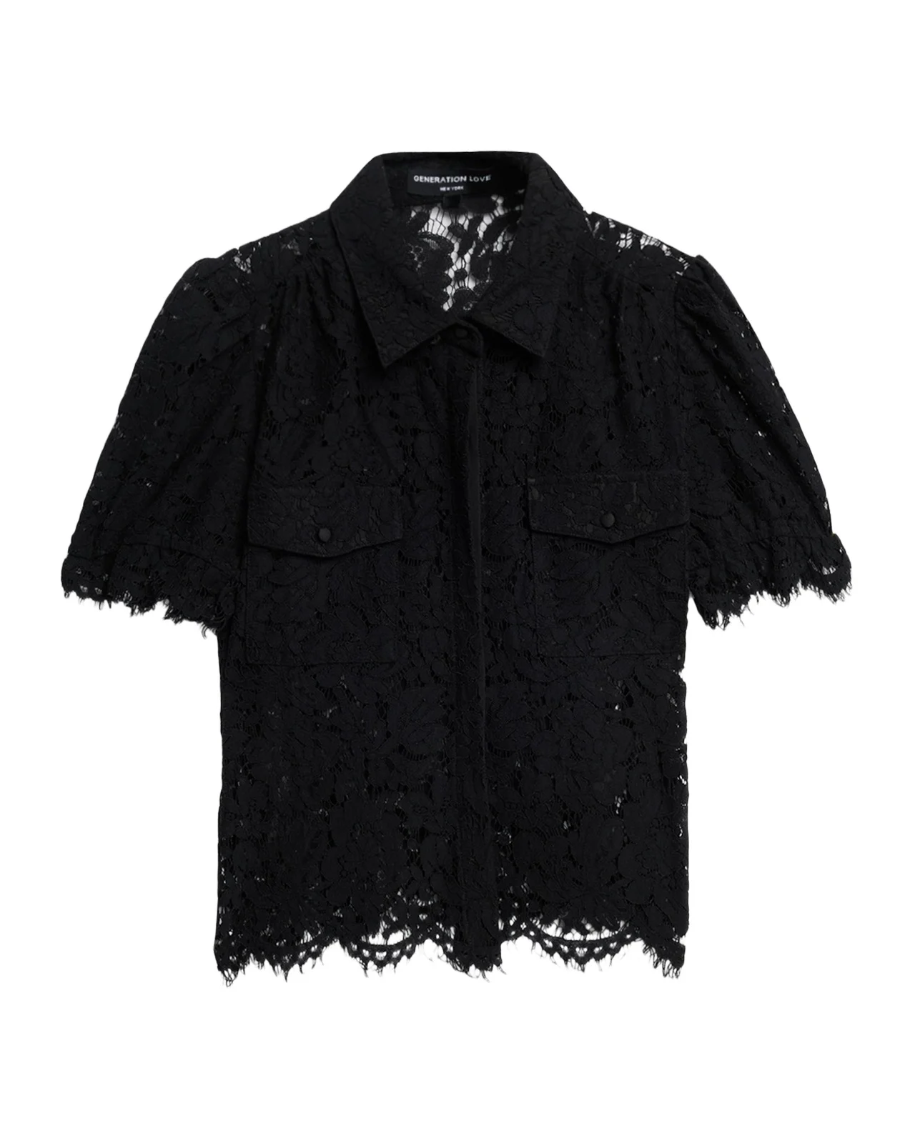 Mina Lace Puff-Sleeve Shirt Mina Lace Puff-Sleeve Shirt