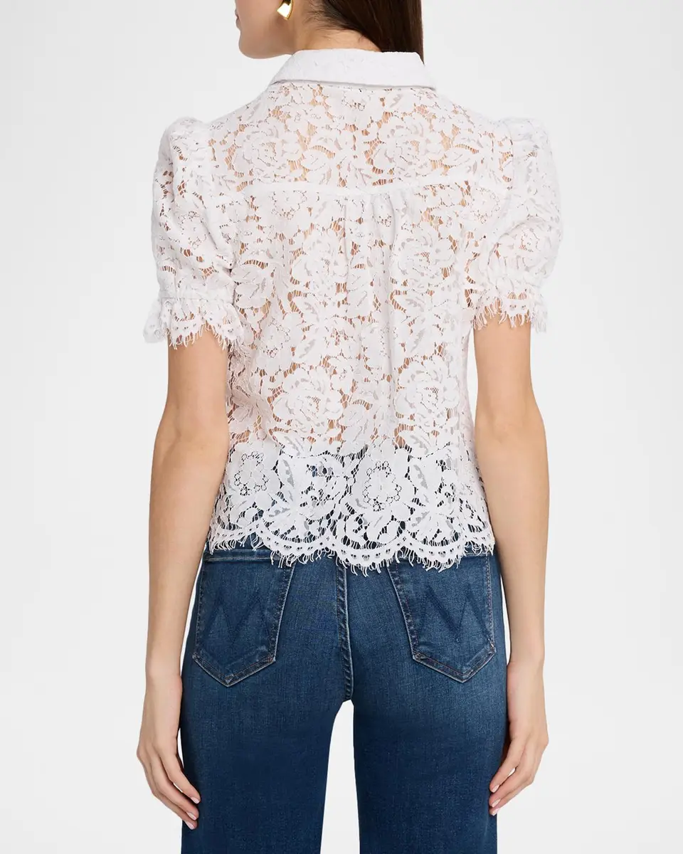 Generation Love Mina Lace Puff-Sleeve Shirt | Thumbnail 3