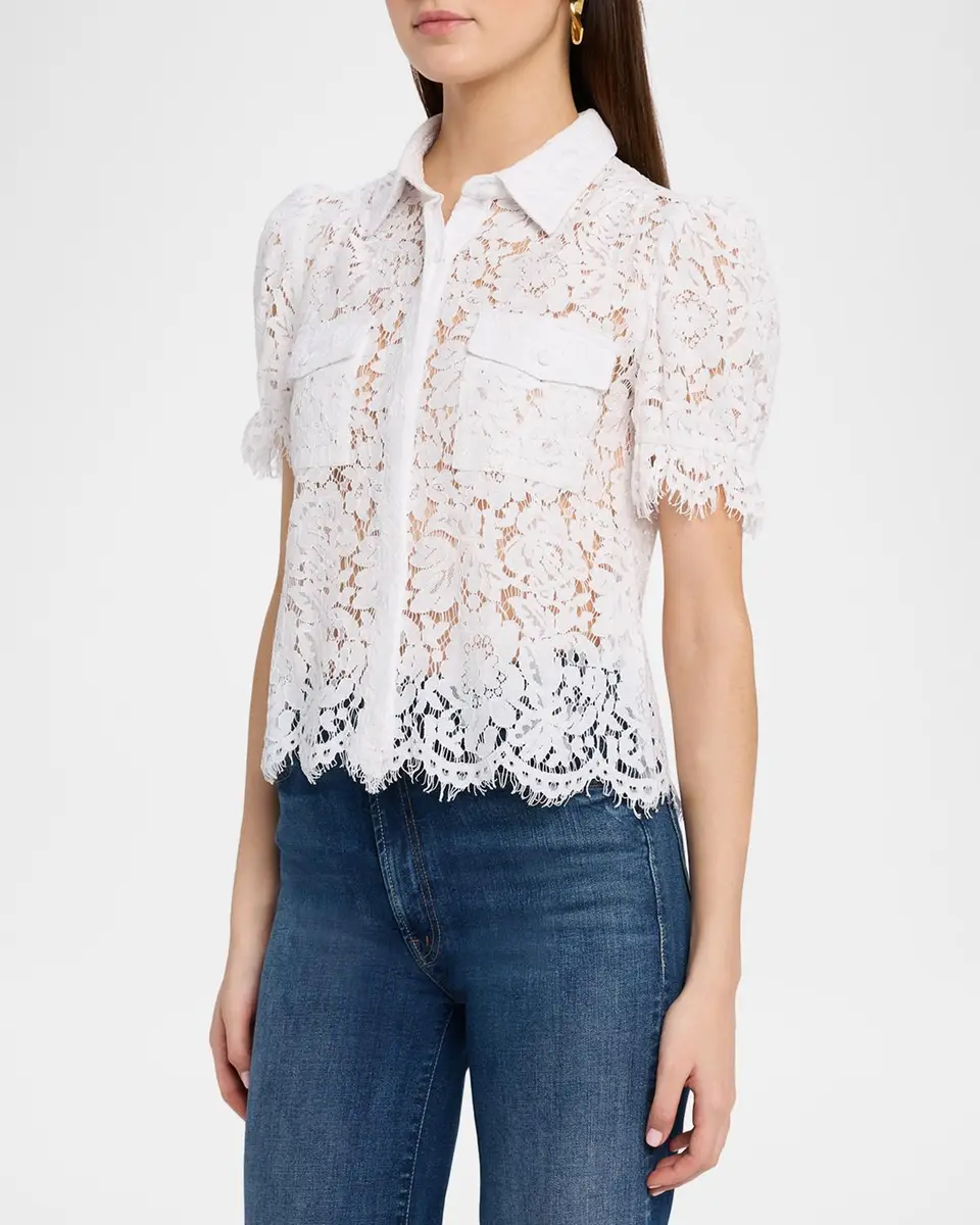 Generation Love Mina Lace Puff-Sleeve Shirt | Thumbnail 4
