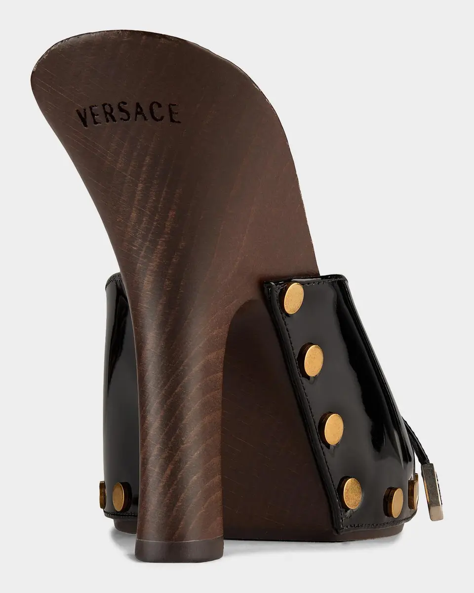 Versace Sassi 105mm Patent Leather Clogs | Thumbnail 2