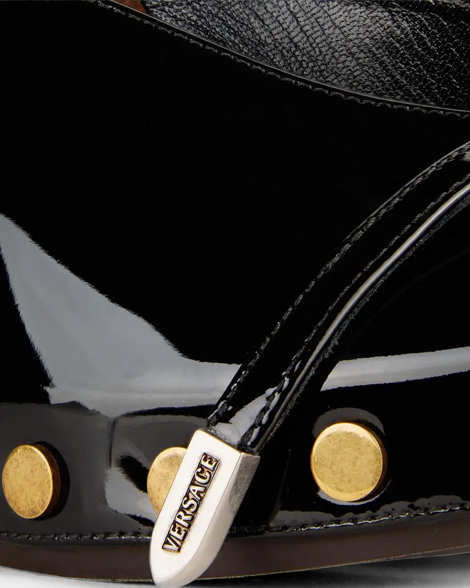 Versace Sassi 105mm Patent Leather Clogs | Thumbnail 3