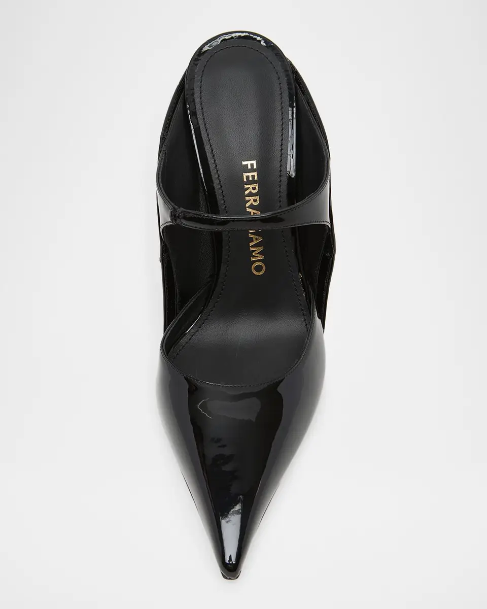Ferragamo 95mm Jasir Patent Leather Mule Pumps | Thumbnail 6 Ferragamo 95mm Jasir Patent Leather Mule Pumps | Thumbnail 6