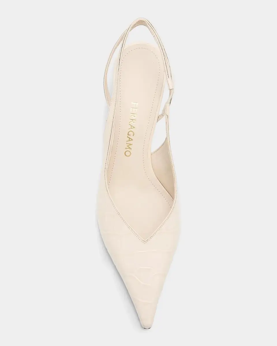 Ferragamo Dafne 70MM Croc-Embossed Slingback Pumps | Thumbnail 6 Ferragamo Dafne 70MM Croc-Embossed Slingback Pumps | Thumbnail 6