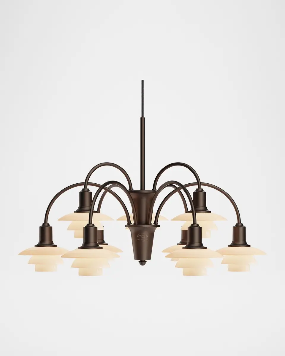 Louis Poulsen PH 1/1 28" Aged Brass 9-Light Chandelier, Centenary Edition | Thumbnail 2 Louis Poulsen PH 1/1 28" Aged Brass 9-Light Chandelier, Centenary Edition | Thumbnail 2