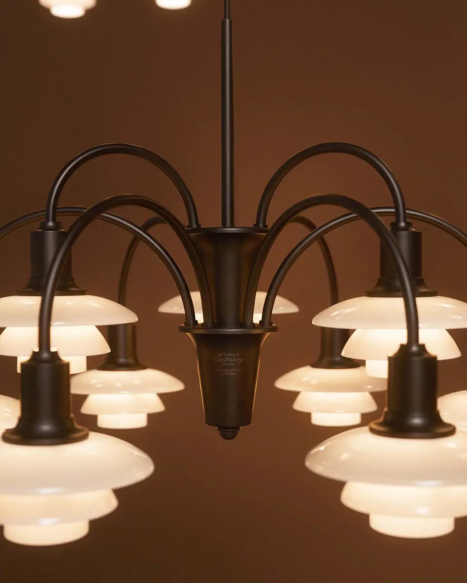 Louis Poulsen PH 1/1 28" Aged Brass 9-Light Chandelier, Centenary Edition | Thumbnail 6 Louis Poulsen PH 1/1 28" Aged Brass 9-Light Chandelier, Centenary Edition | Thumbnail 6