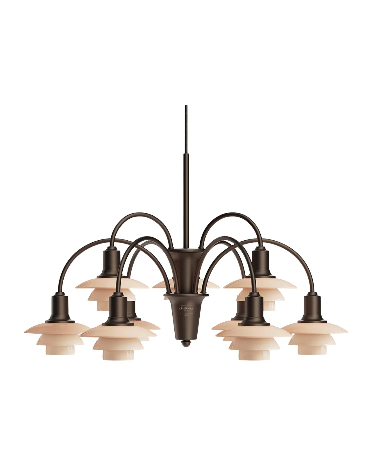Louis Poulsen PH 1/1 28" Aged Brass 9-Light Chandelier, Centenary Edition