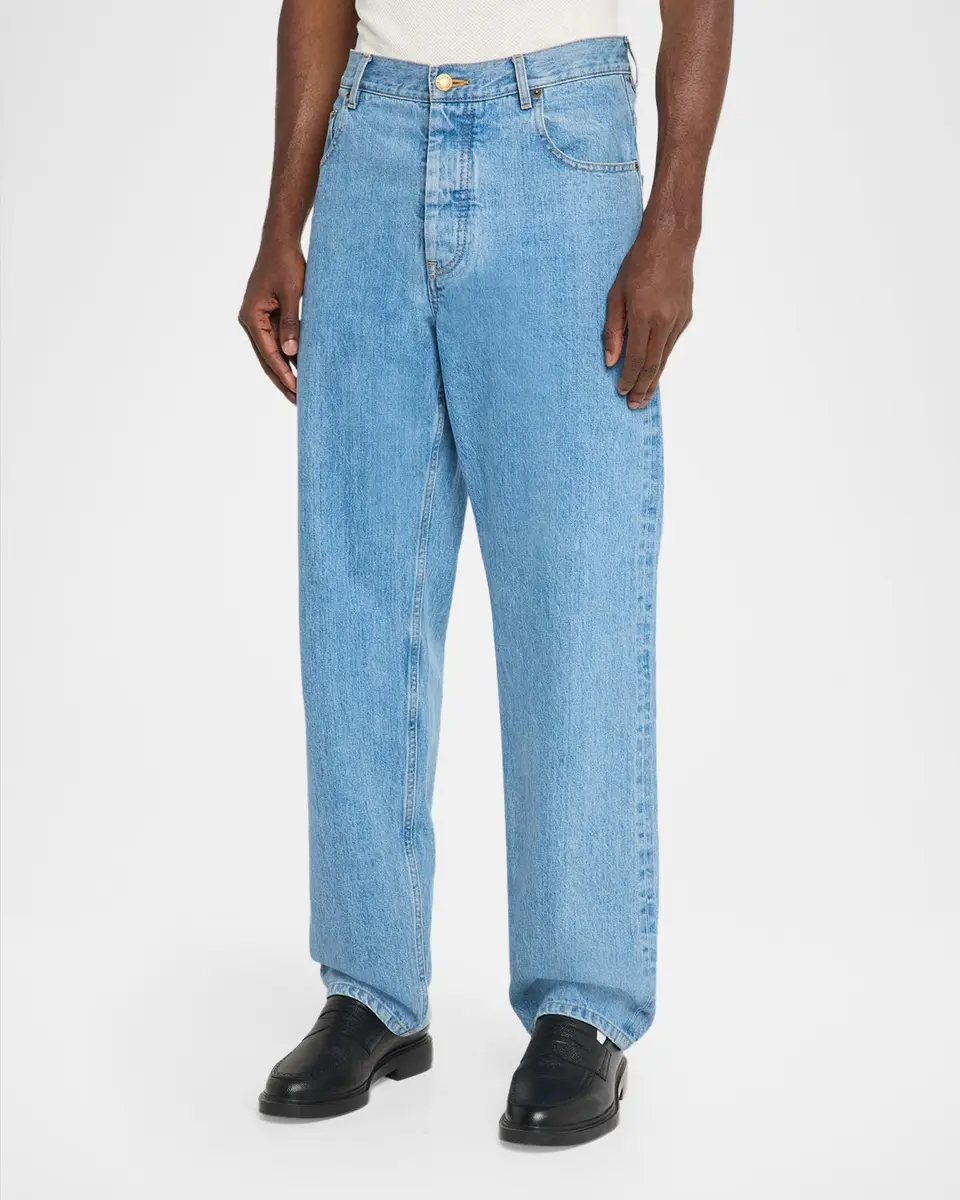 Thom Browne Men's Washed Selvedge Denim Straight-Leg Jeans | Thumbnail 4 Thom Browne Men's Washed Selvedge Denim Straight-Leg Jeans | Thumbnail 4