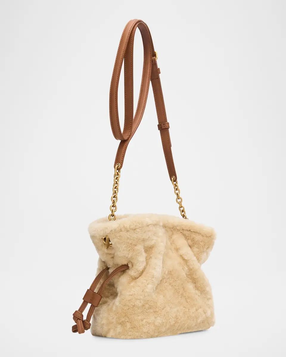 Saint Laurent Jamie Mini YSL Shearling & Leather Shoulder Bag | Thumbnail 3 Saint Laurent Jamie Mini YSL Shearling & Leather Shoulder Bag | Thumbnail 3