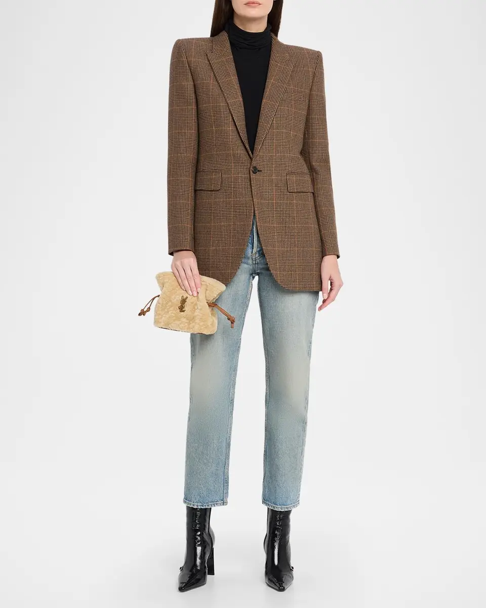 Saint Laurent Jamie Mini YSL Shearling & Leather Shoulder Bag | Thumbnail 5 Saint Laurent Jamie Mini YSL Shearling & Leather Shoulder Bag | Thumbnail 5