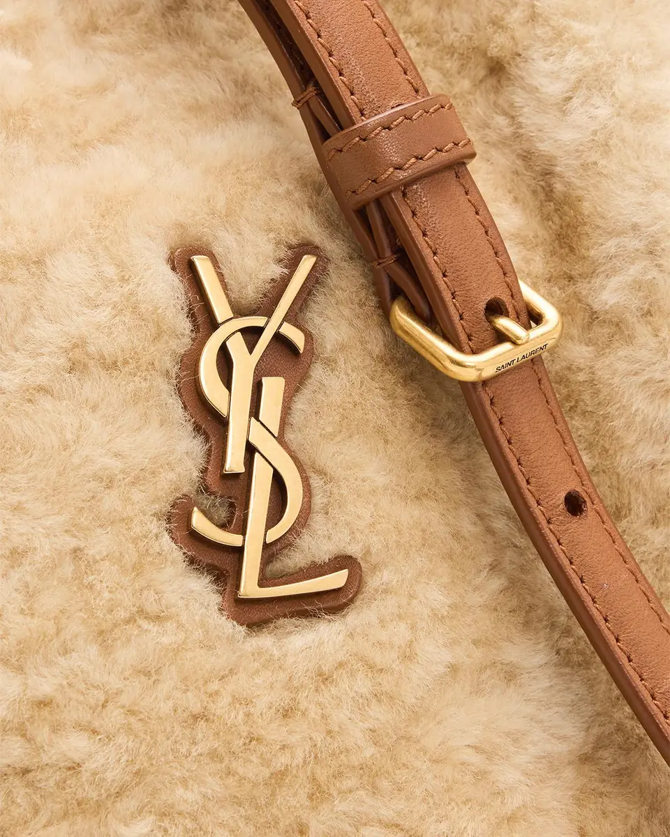 Saint Laurent Jamie Mini YSL Shearling & Leather Shoulder Bag | Thumbnail 6 Saint Laurent Jamie Mini YSL Shearling & Leather Shoulder Bag | Thumbnail 6