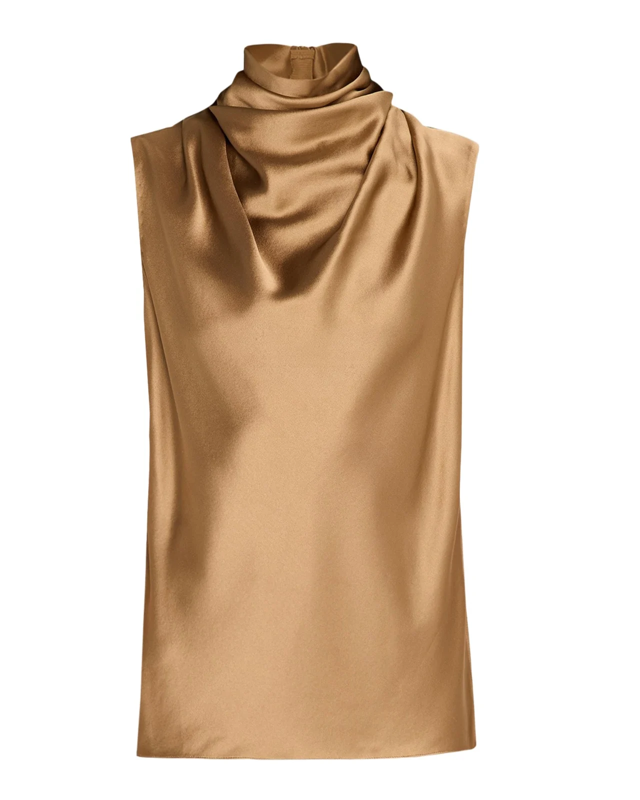 Adam Lippes Kaia Sleeveless Cowl-Neck Silk Top
