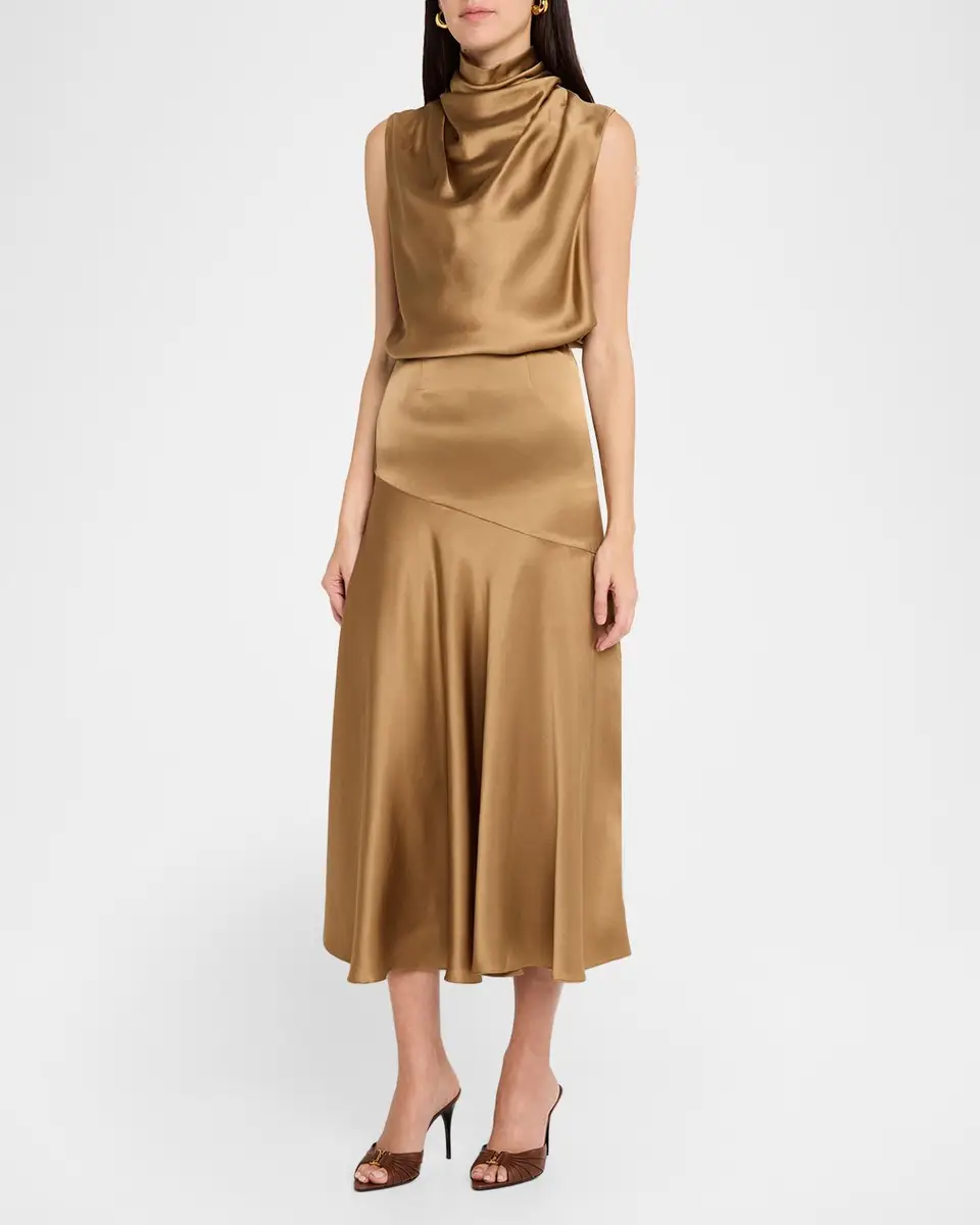 Adam Lippes Tess Silk Charmeuse Midi Skirt | Thumbnail 2 Adam Lippes Tess Silk Charmeuse Midi Skirt | Thumbnail 2