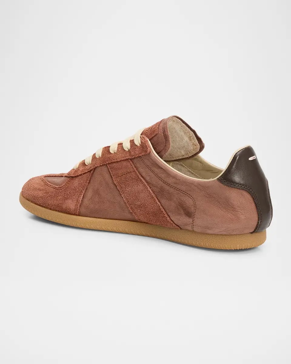 Maison Margiela Men's Replica Napa Leather and Suede Low-Top Sneakers | Thumbnail 4 Maison Margiela Men's Replica Napa Leather and Suede Low-Top Sneakers | Thumbnail 4
