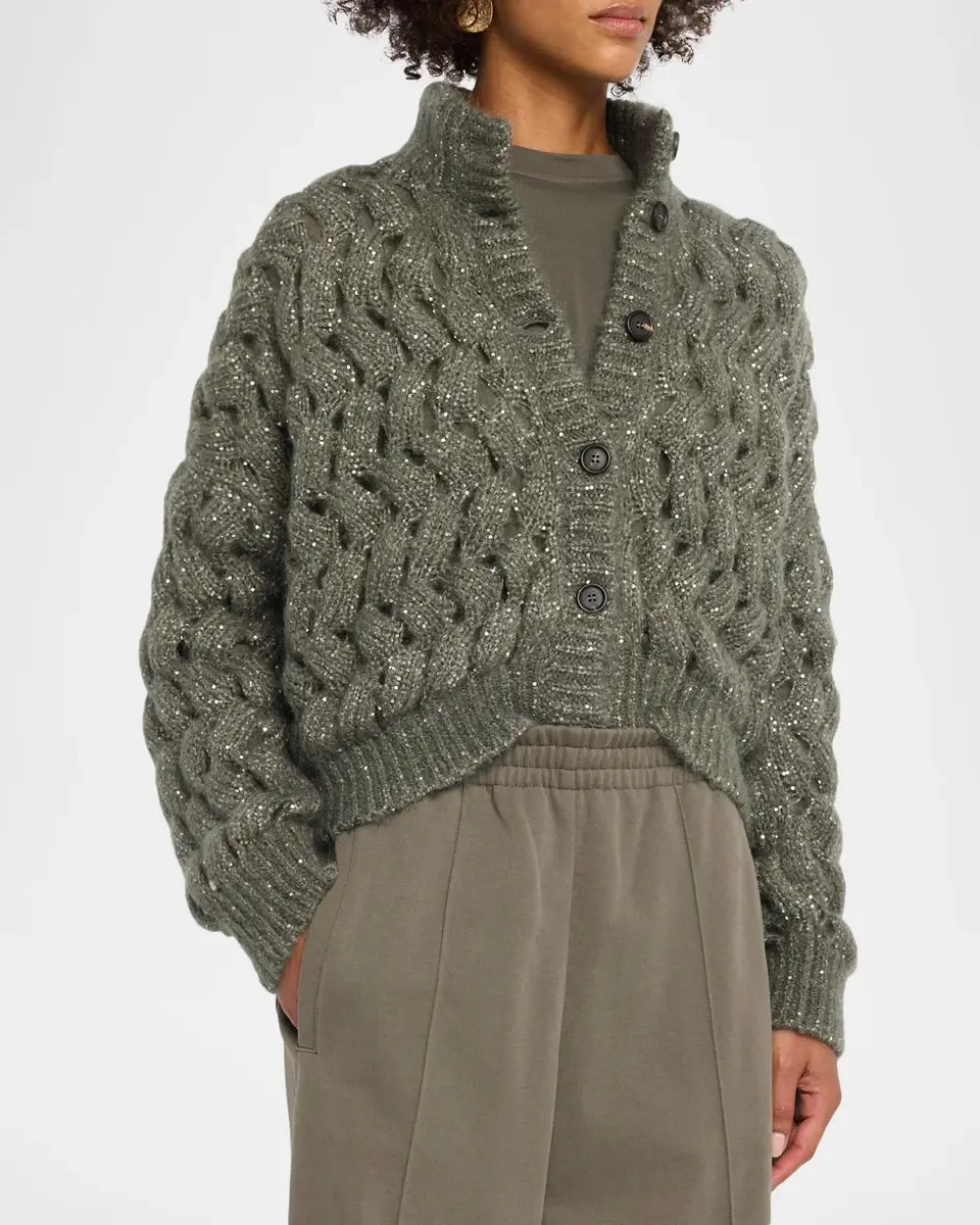 Brunello Cucinelli Ocean Waves Diamante Mohair Cardigan | Thumbnail 4 Brunello Cucinelli Ocean Waves Diamante Mohair Cardigan | Thumbnail 4
