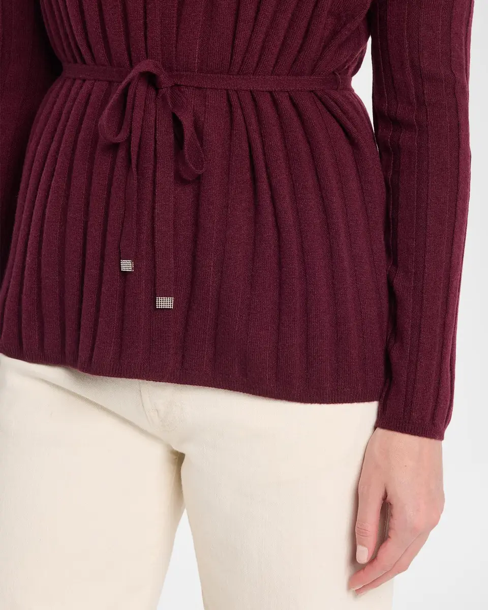 Neiman Marcus Cashmere Collection Cashmere Ribbed Wrap-Front Cardigan | Thumbnail 5 Neiman Marcus Cashmere Collection Cashmere Ribbed Wrap-Front Cardigan | Thumbnail 5