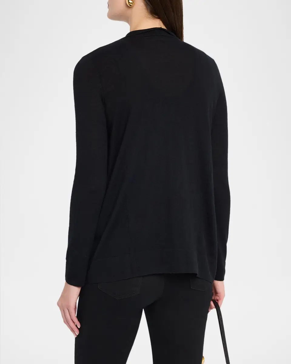 Neiman Marcus Cashmere Collection Cashmere Draped-Front Cardigan | Thumbnail 3 Neiman Marcus Cashmere Collection Cashmere Draped-Front Cardigan | Thumbnail 3