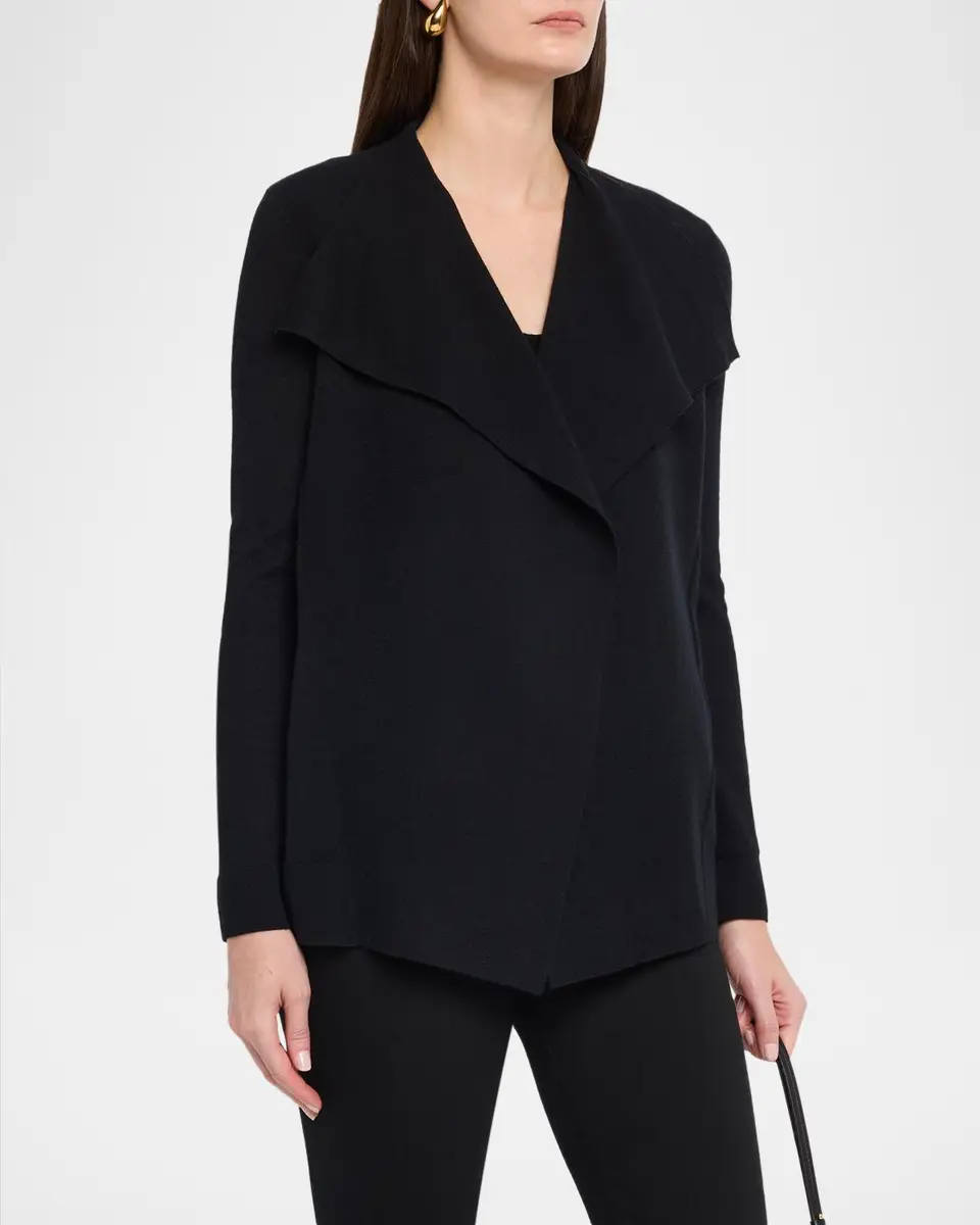 Neiman Marcus Cashmere Collection Cashmere Draped-Front Cardigan | Thumbnail 4 Neiman Marcus Cashmere Collection Cashmere Draped-Front Cardigan | Thumbnail 4