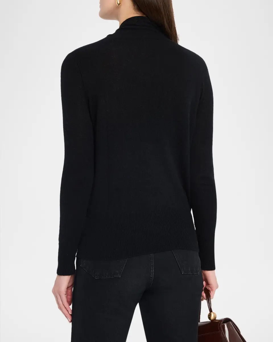 Neiman Marcus Cashmere Collection Wrap-Front Cashmere Top | Thumbnail 3 Neiman Marcus Cashmere Collection Wrap-Front Cashmere Top | Thumbnail 3