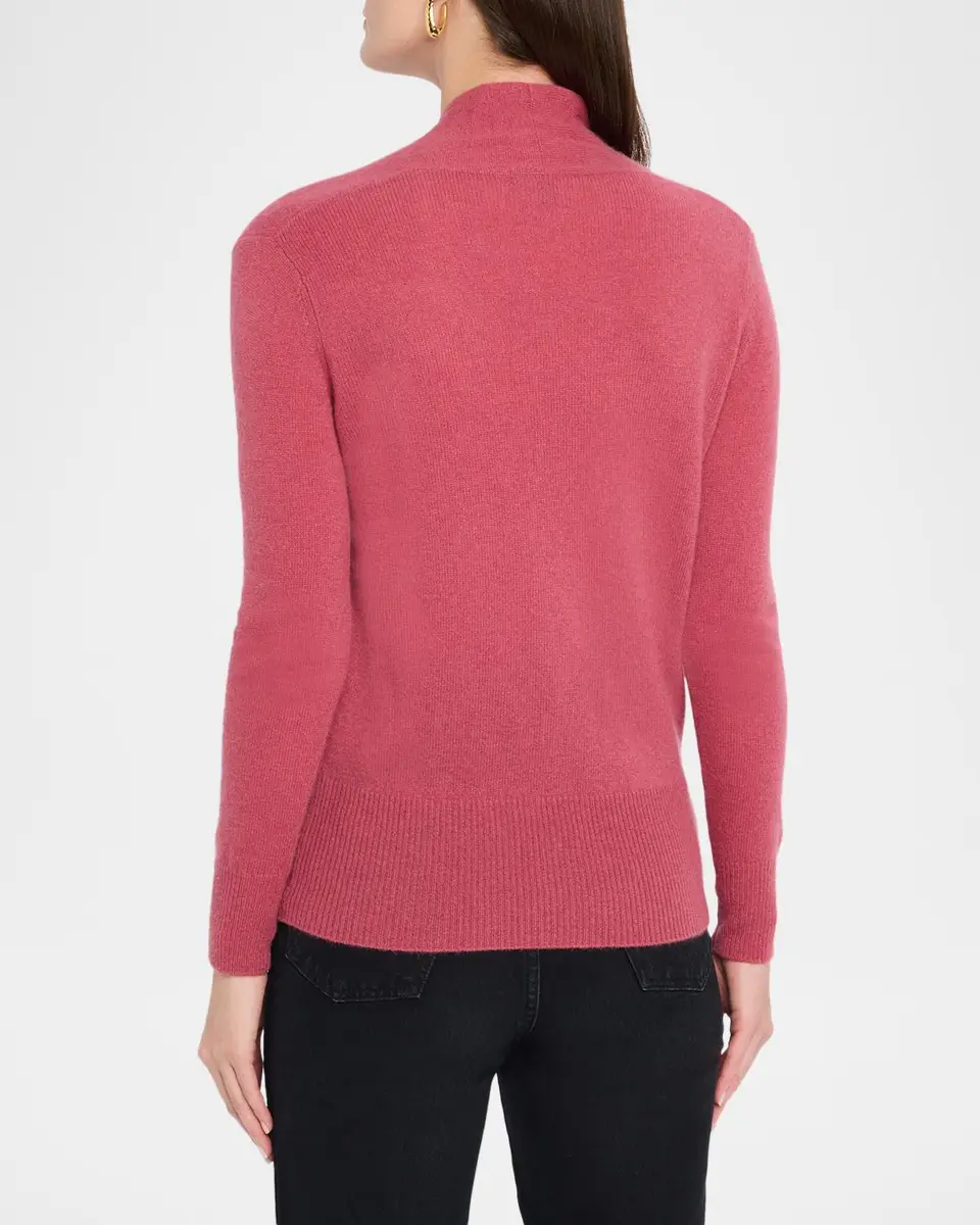 Neiman Marcus Cashmere Collection Wrap-Front Cashmere Top | Thumbnail 3 Neiman Marcus Cashmere Collection Wrap-Front Cashmere Top | Thumbnail 3