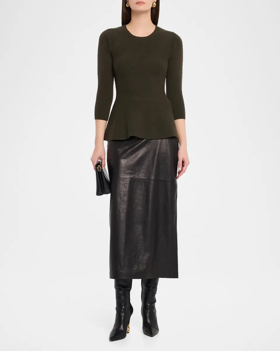 Neiman Marcus Cashmere Collection Cashmere Peplum Top | Thumbnail 2 Neiman Marcus Cashmere Collection Cashmere Peplum Top | Thumbnail 2