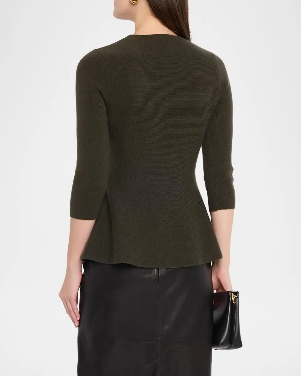 Neiman Marcus Cashmere Collection Cashmere Peplum Top | Thumbnail 3 Neiman Marcus Cashmere Collection Cashmere Peplum Top | Thumbnail 3